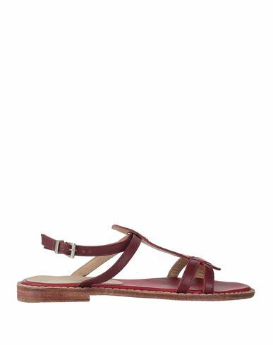 Malìparmi Woman Sandals Burgundy Soft Leather Cover