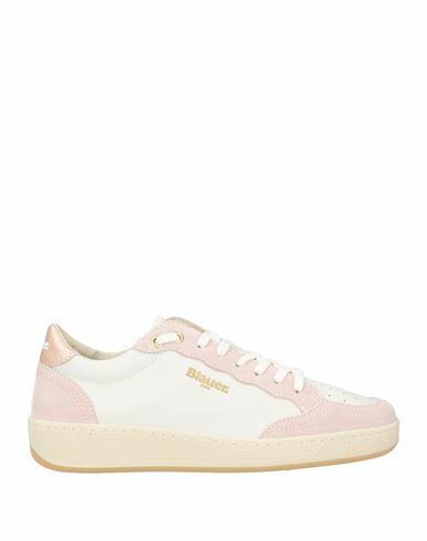 Blauer Woman Sneakers White Leather, Textile fibers Cover