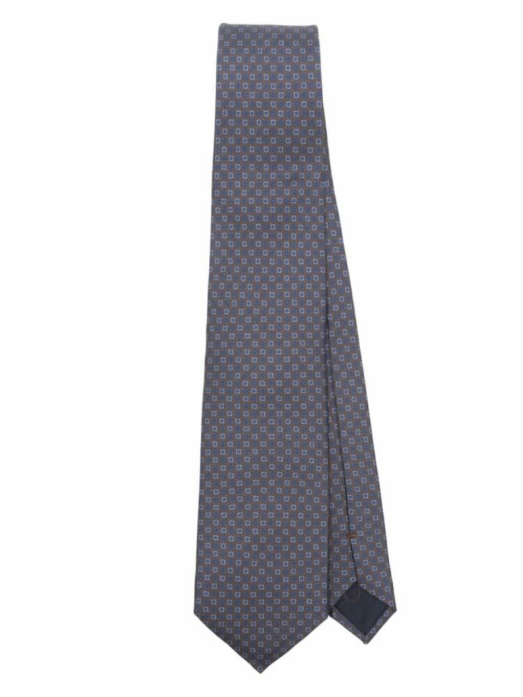 Corneliani floral-print tie - Brown Cover