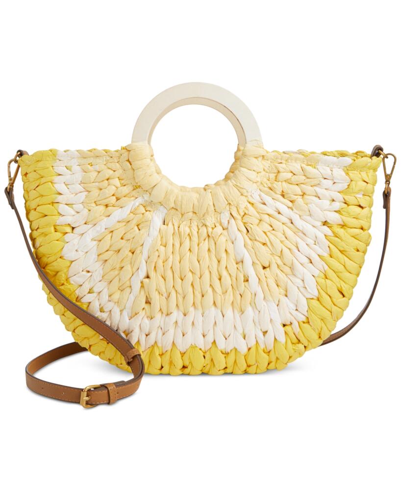 Style & Co Straw Tote Crossbody, Created for Macy's - Lemon Cover