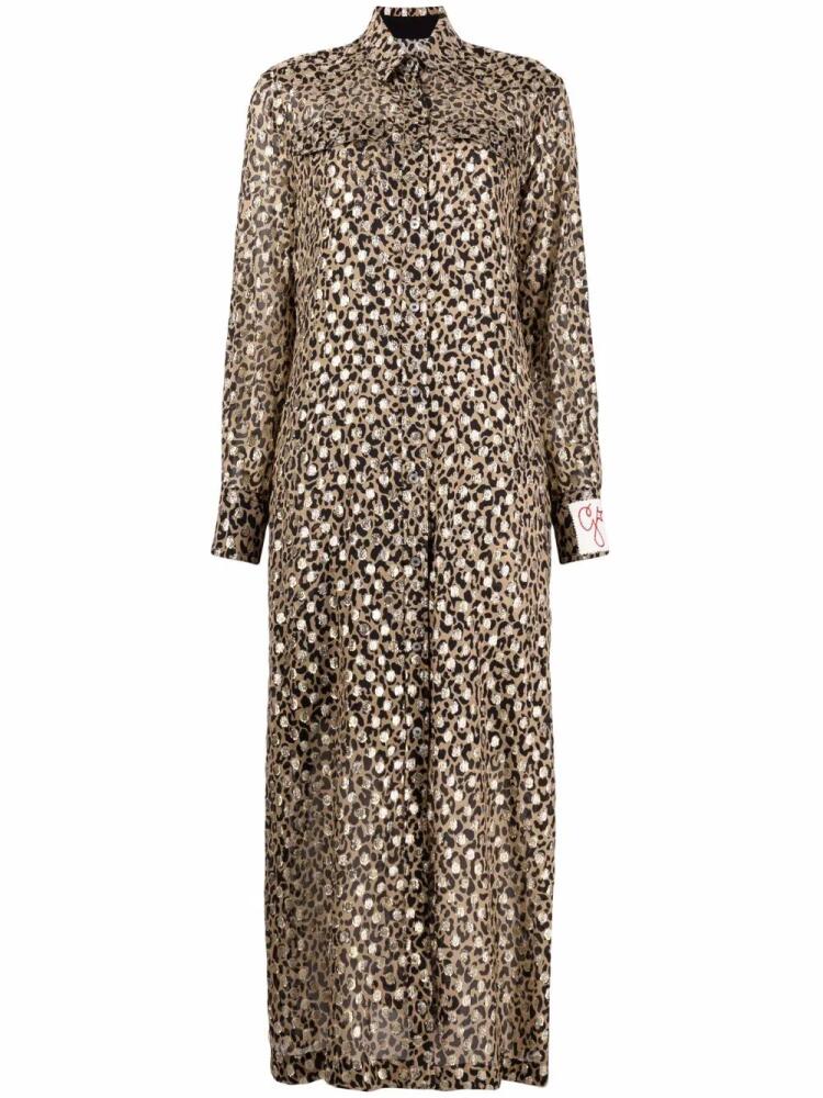 Golden Goose leopard-print shirt dress - Neutrals Cover