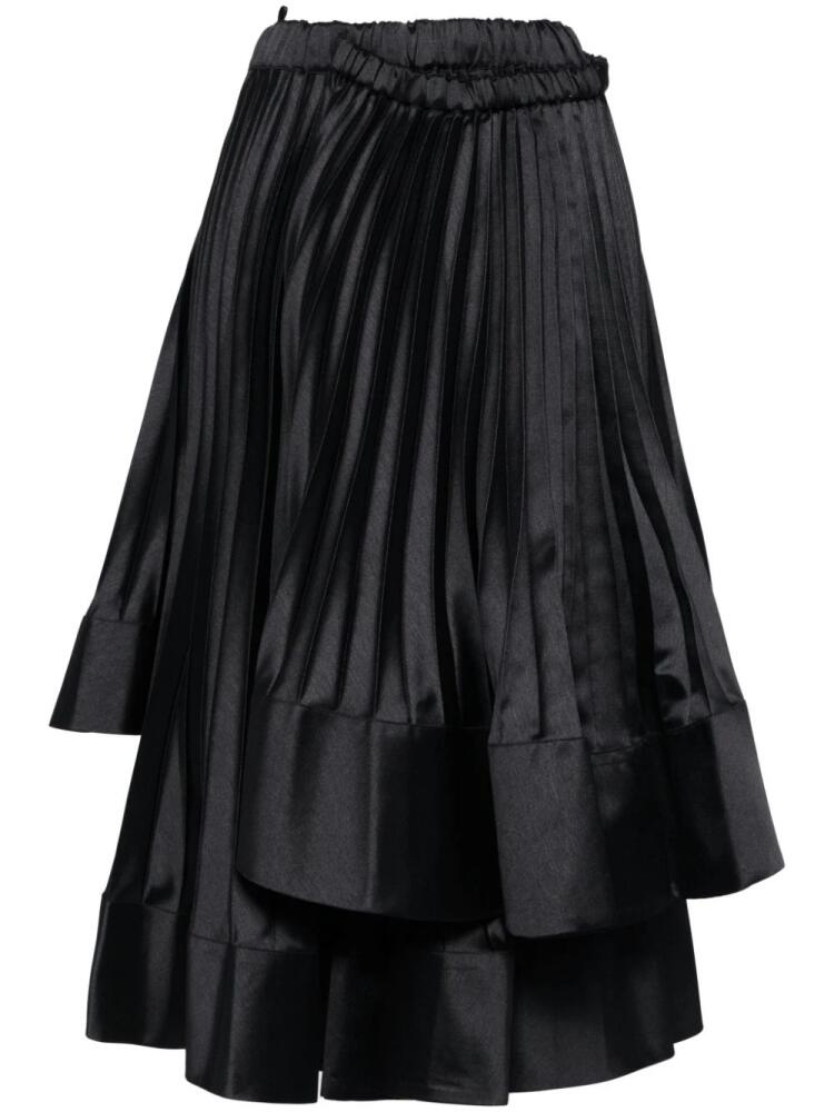 Noir Kei Ninomiya pleated layered skirt - Black Cover