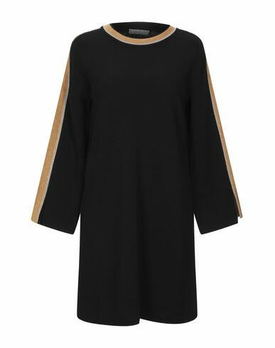 D. exterior Woman Mini dress Black Wool, Viscose, Polyamide, Polyester Cover