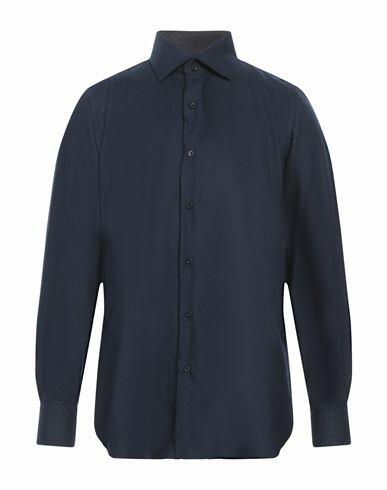 Finamore 1925 Man Shirt Midnight blue Cashmere Cover