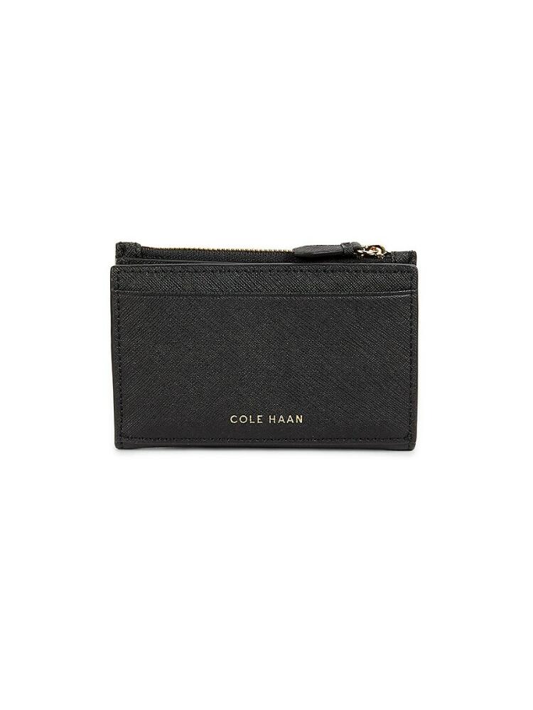 Cole Haan Women's Go Anywhere Leather Card Holder - Black Cover