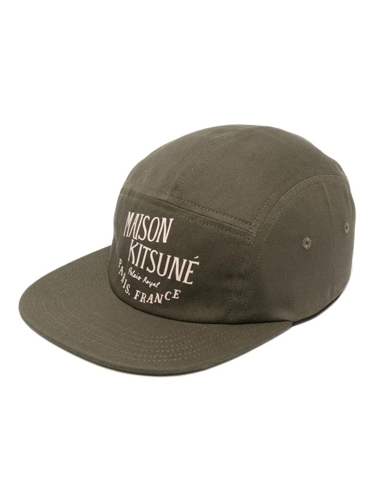 Maison Kitsuné logo-print cotton cap - Green Cover