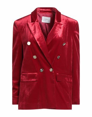 Soallure Woman Blazer Red Polyester, Elastane Cover