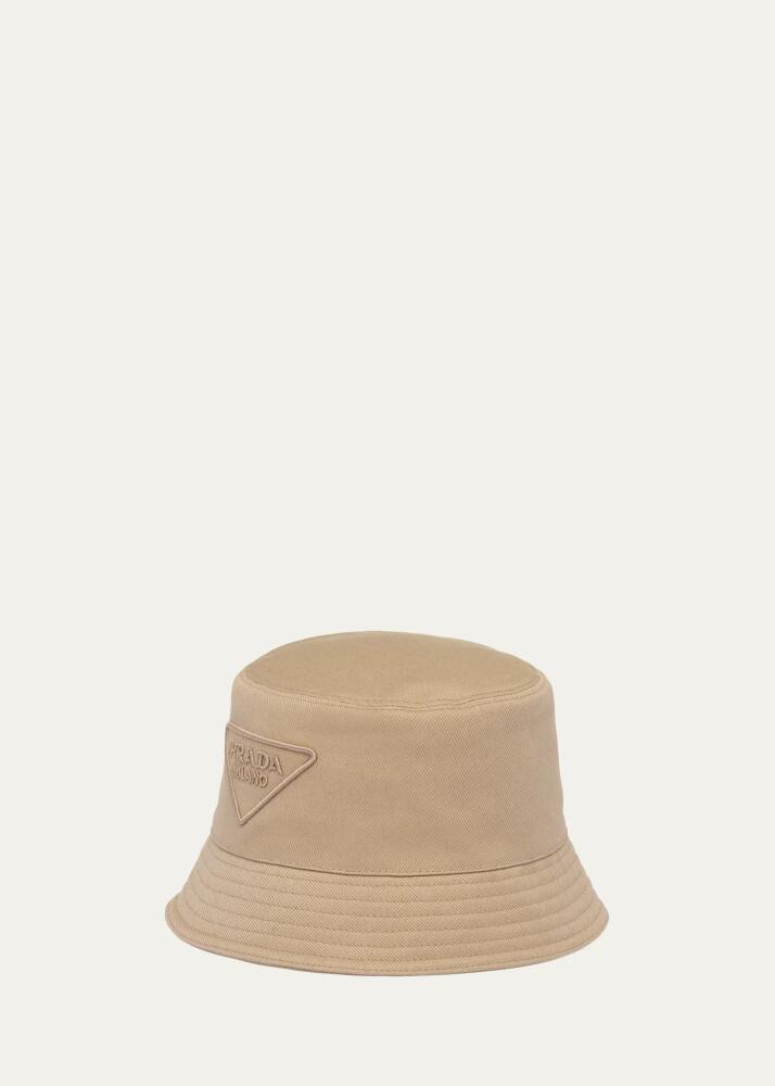 Prada Men's Triangle Logo Fringe Bucket Hat Cover