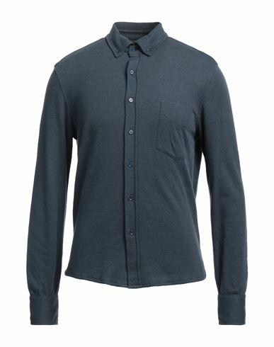 Majestic Filatures Man Shirt Slate blue Cotton, Cashmere Cover