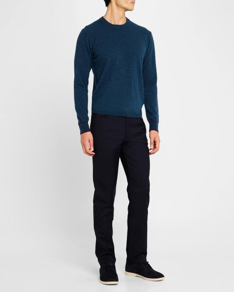 Neiman Marcus Men's Recycled Cashmere Crewneck Sweater Cover