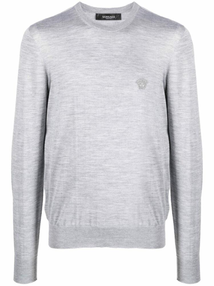 Versace embroidered wool-blend jumper - Grey Cover