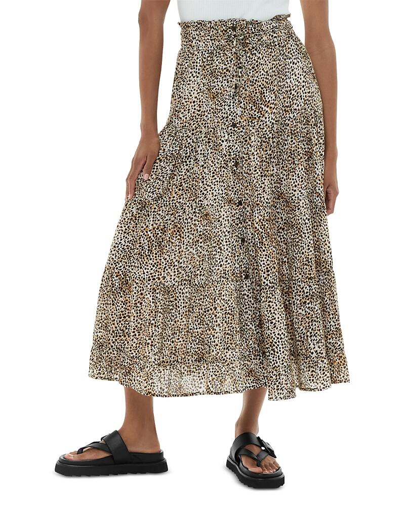 Whistles Serene Cheetah Crinkle Skirt Cover