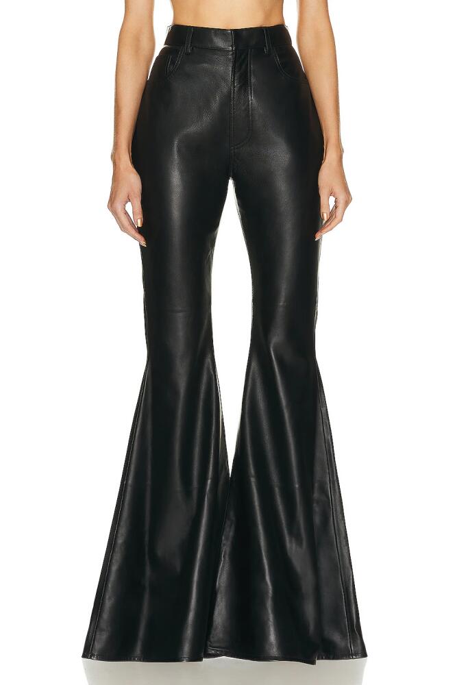 ALAÏA Leather Flare Pant in Black Cover