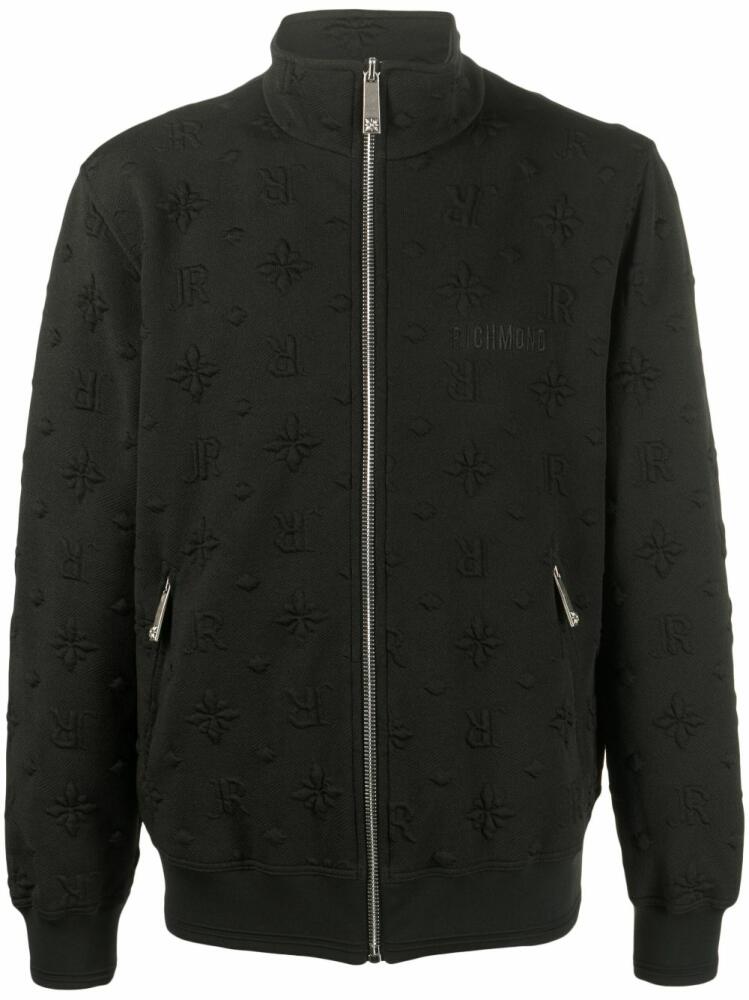 John Richmond embossed-monogram cotton bomber jacket - Black Cover