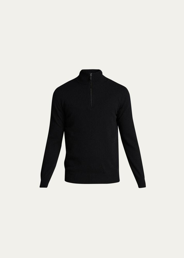 Bergdorf Goodman Men's Solid Cashmere Quarter-Zip Sweater Cover