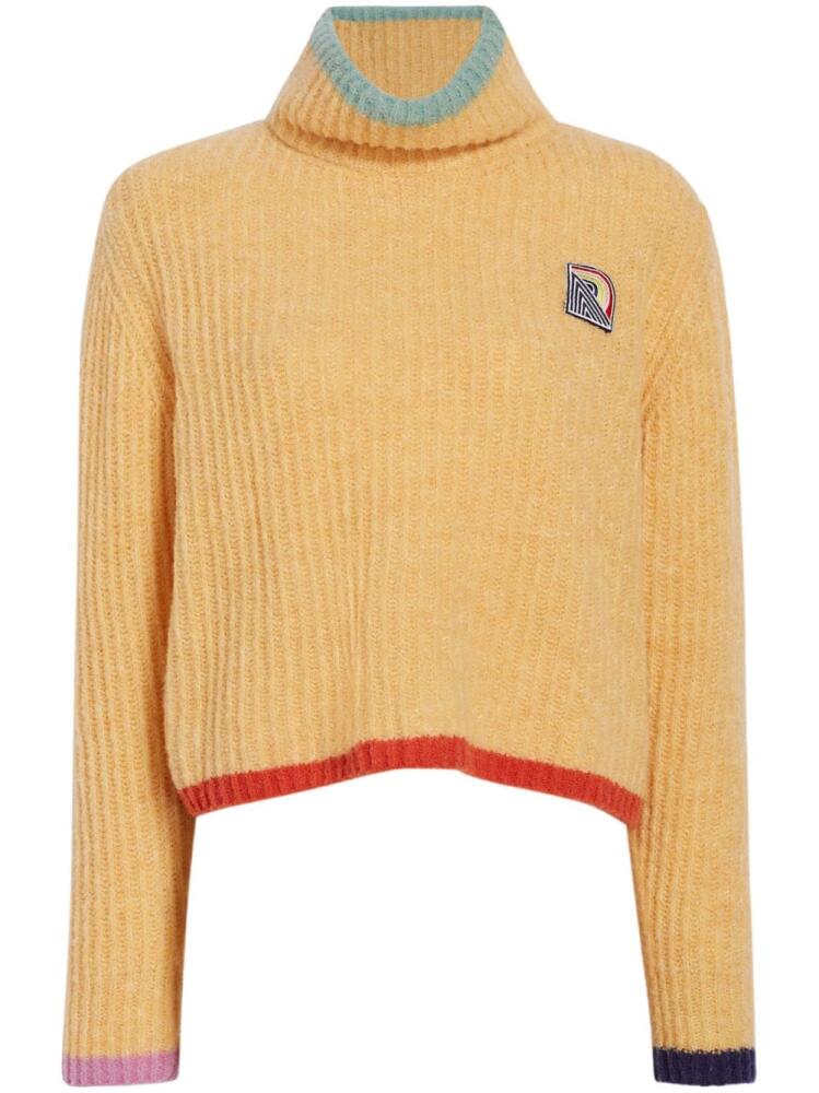 Rosie Assoulin contrast-trim roll-neck jumper - Yellow Cover