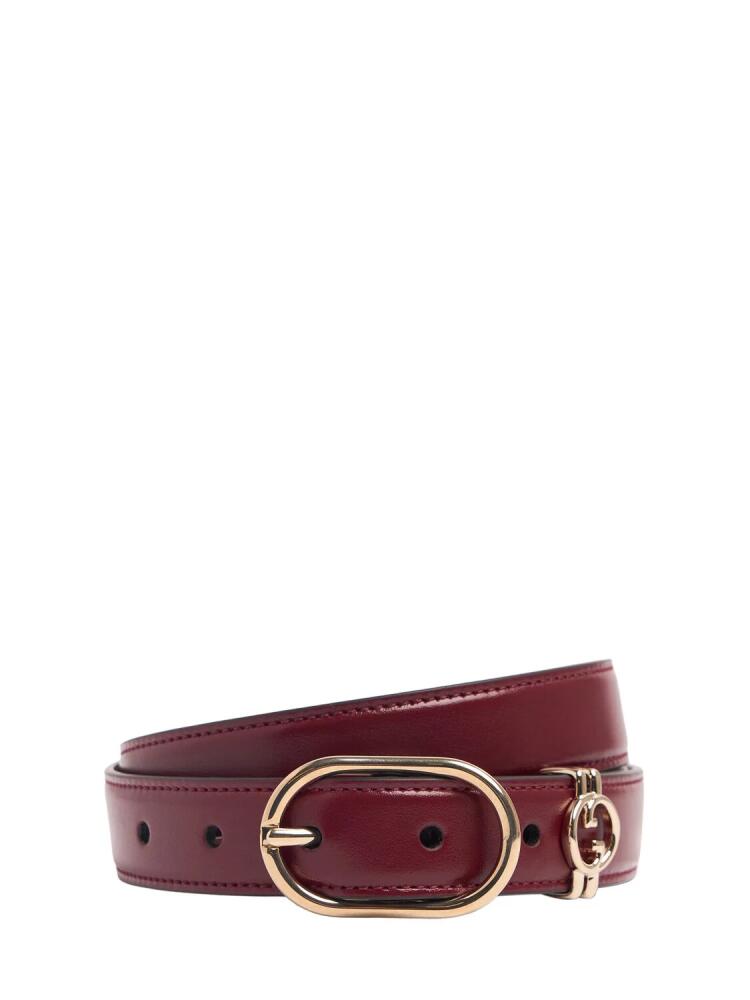 GUCCI 25mm Round Buckle Leather Belt Cover