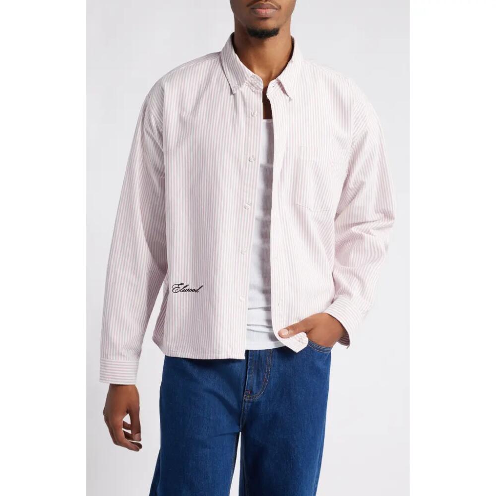 Elwood Stripe Oxford Button-Down Shirt in Mauve Pinstripe Cover