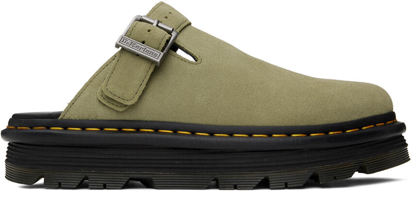 Dr. Martens Green Zebzag Slingback Platform Mules Cover