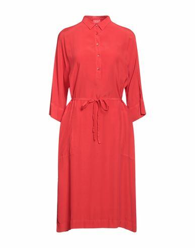 Her Shirt Her Dress Woman Midi dress Red Cupro Cover