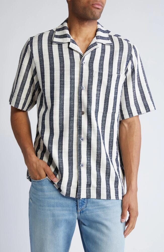 NN07 Julio 3515 Camp Shirt in Navy Stripe Cover