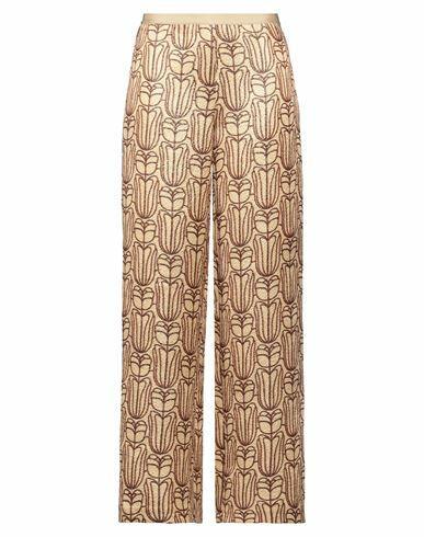 Siyu Woman Pants Beige Wool, Lurex, Silk, Nylon, Cotton Cover