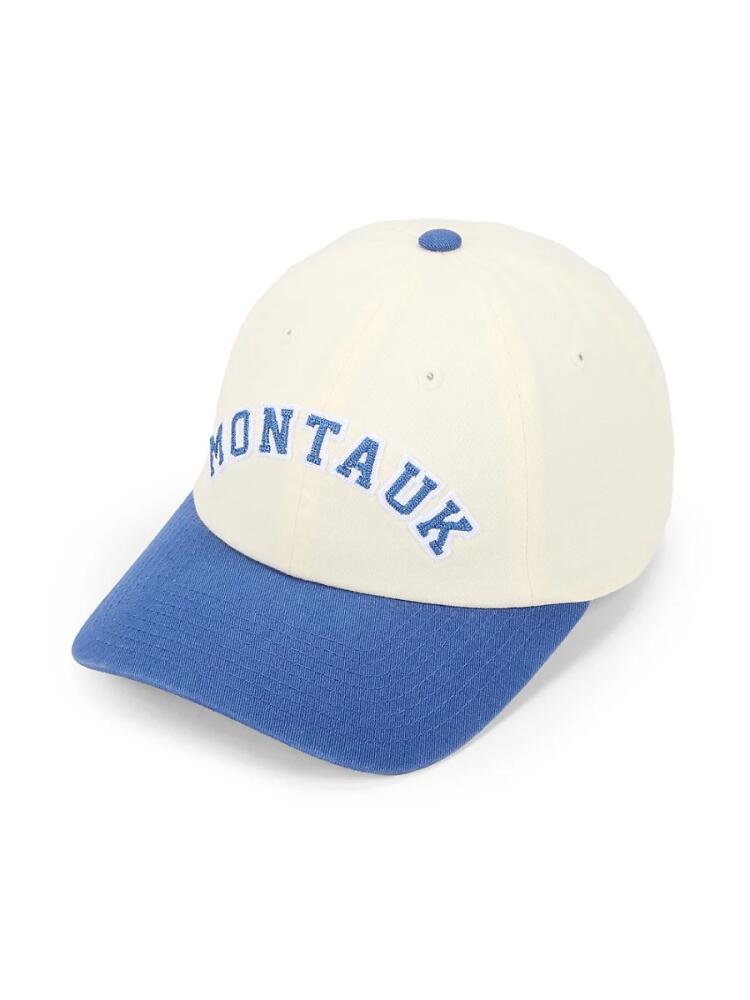 American Needle Men's Montauk Logo Two Tone Baseball Cap - Ivory Blue Cover