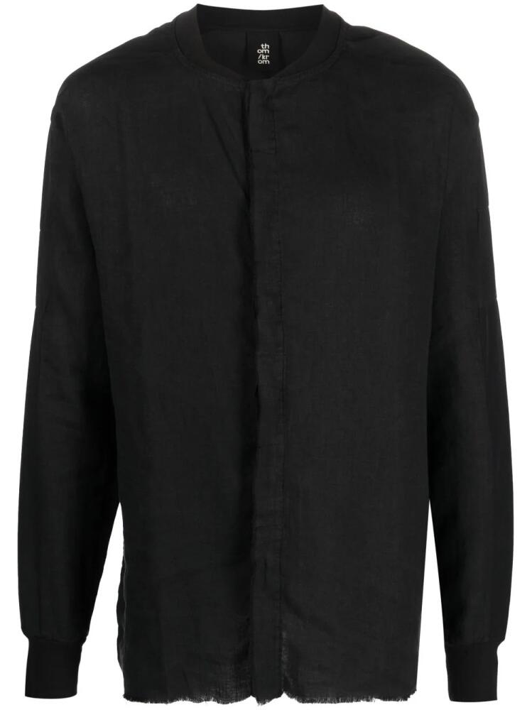 Thom Krom band collar linen shirt - Black Cover