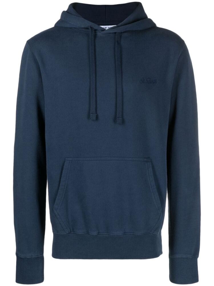 MC2 Saint Barth logo-embroidered cotton hoodie - Blue Cover