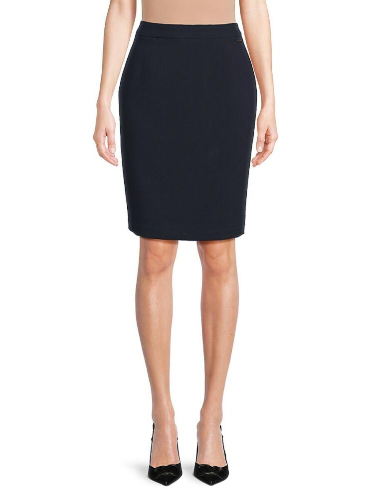 T Tahari Women's High Waist Pencil Skirt - Navy Cover