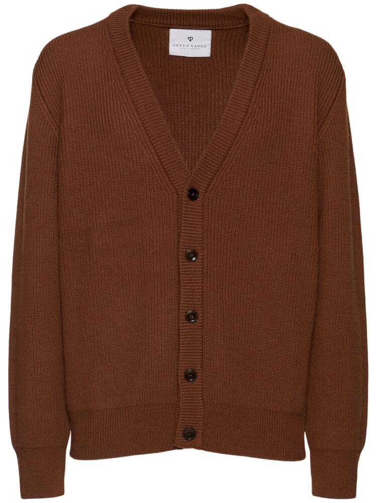 SEVEN GAUGE English Rib Wool Cardigan Cover