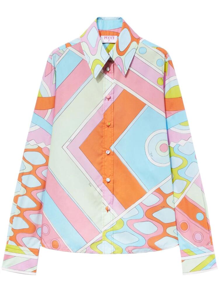 PUCCI Vivara-print cotton shirt - Orange Cover