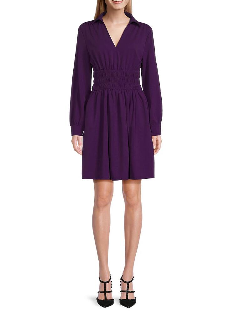 Area Stars Women's Jaia Smocked Waist Mini Dress - Purple Cover