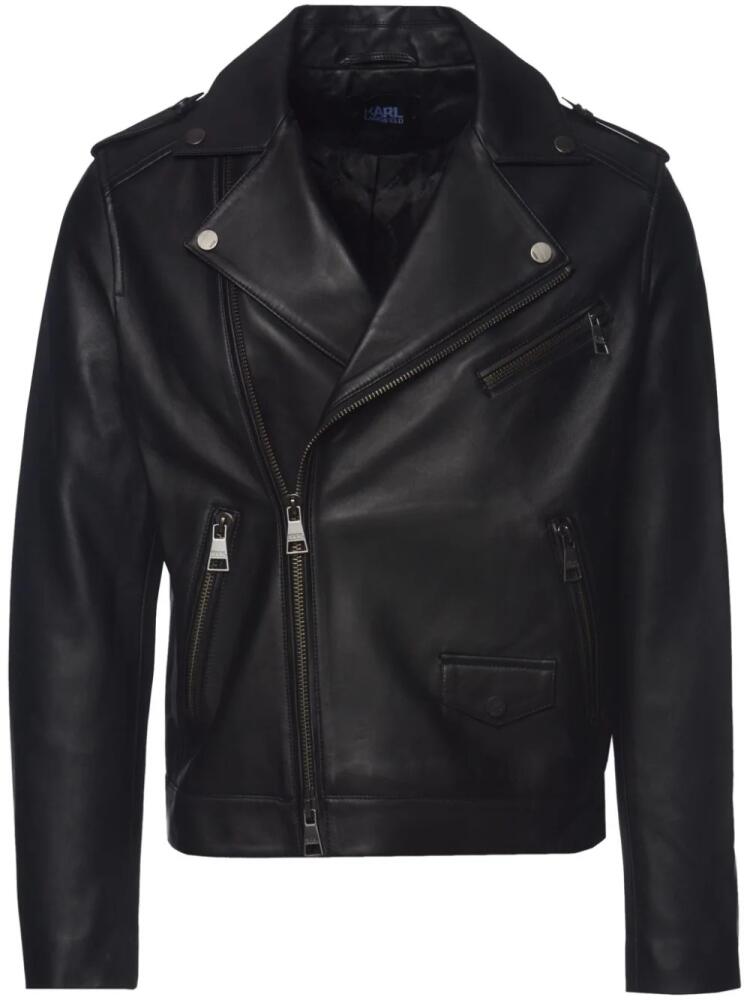 Karl Lagerfeld leather biker jacket - Black Cover