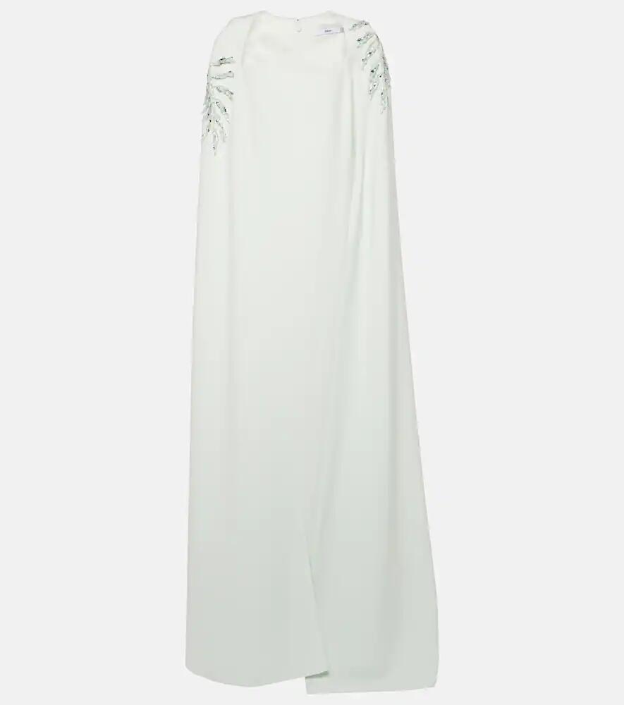 Safiyaa Mattia embellished caped crêpe gown Cover