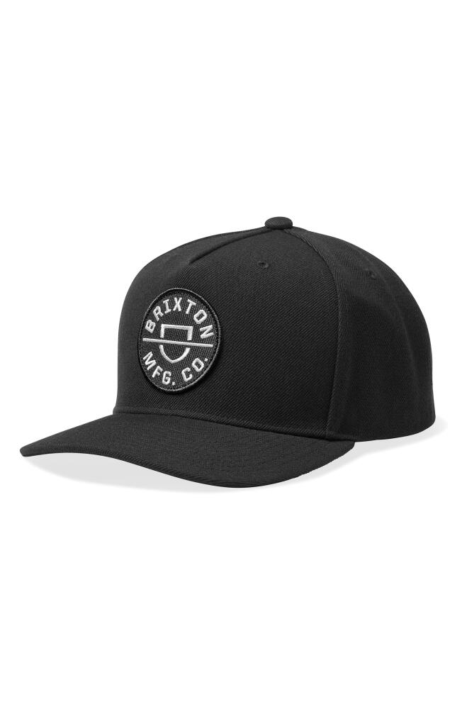 Brixton Crest x MP Snapback Baseball Cap in Black Cover