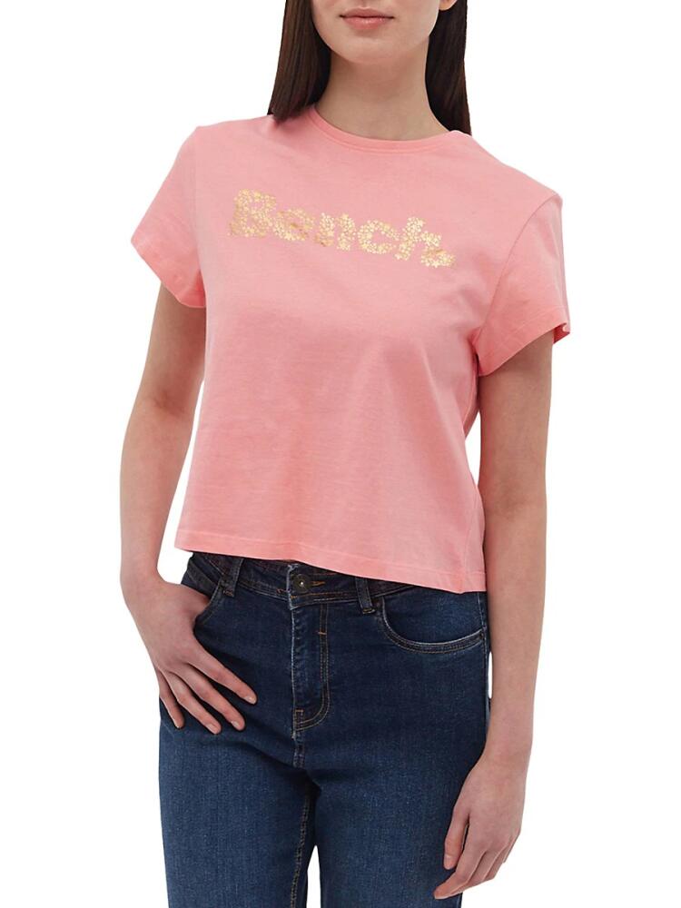 Bench. Women's Oona Logo Tee - Pink Coral Cover