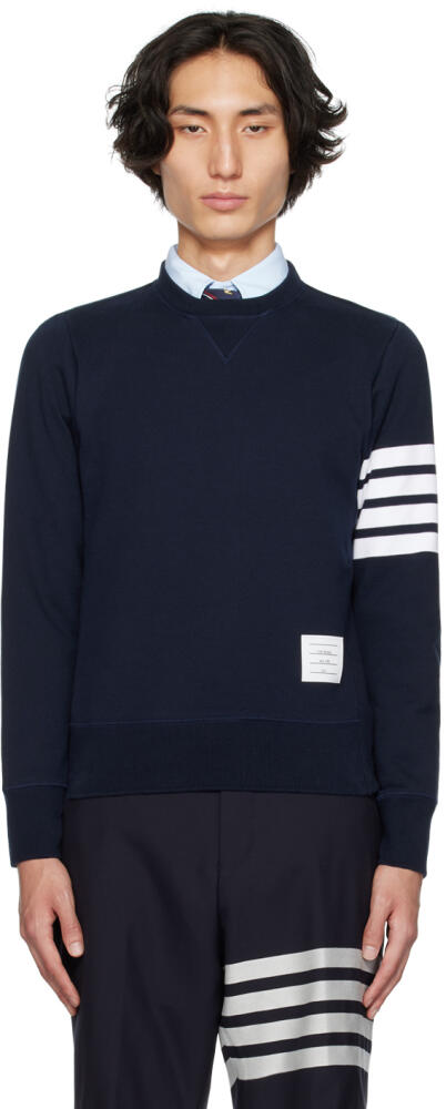 Thom Browne Navy 4-Bar Sweatshirt Cover