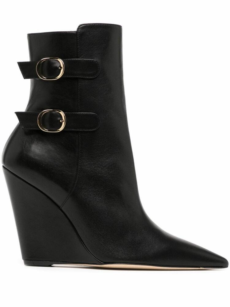 Stuart Weitzman pointed-toe 100mm wedge boots - Black Cover