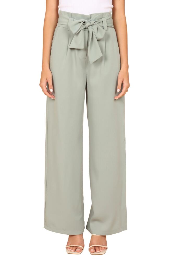 Petal & Pup Kieran Tie Waist Wide Leg Pants in Sage Green Cover