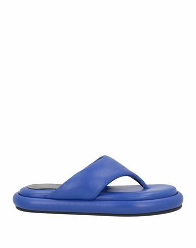 Proenza Schouler Woman Thong sandal Blue Soft Leather Cover