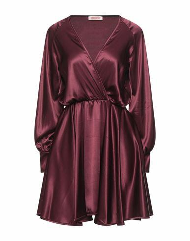 Kontatto Woman Mini dress Burgundy Polyester, Elastic fibres Cover