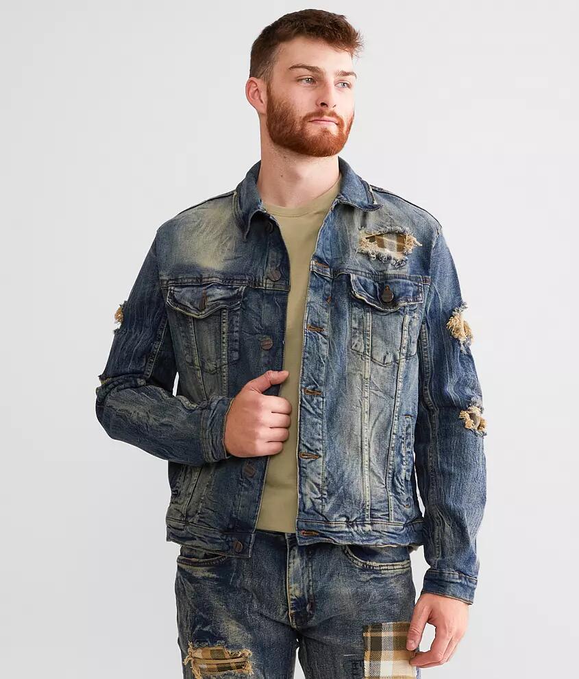 FWRD Denim Rugged Plaid Denim Stretch Jacket Cover