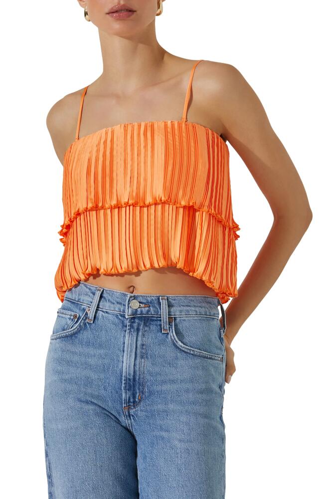 ASTR the Label Pleated Tiered Convertible Camisole in Orange Cover