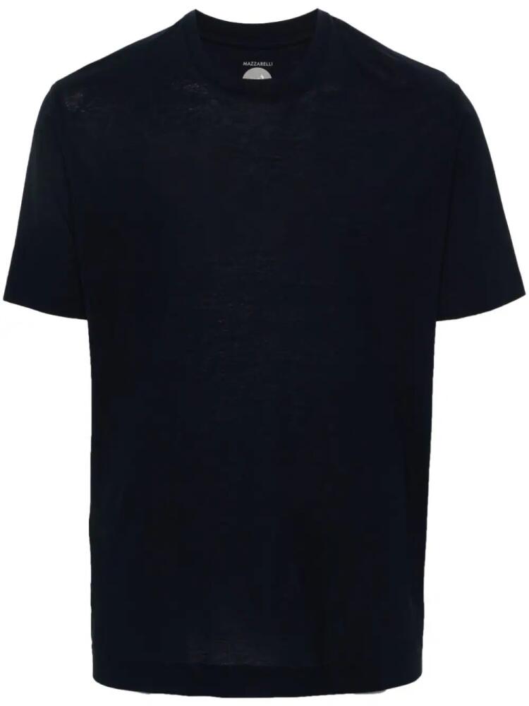 Mazzarelli plain cotton T-shirt - Blue Cover