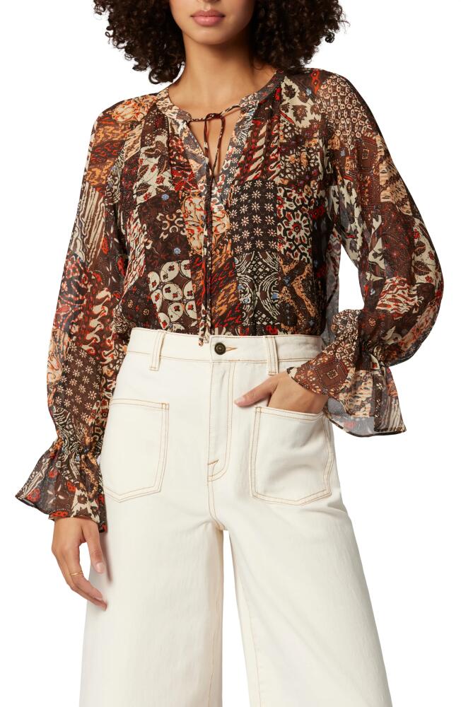 Joie Cecarina Batik Print Silk Blouse in Pinecone Multi Cover