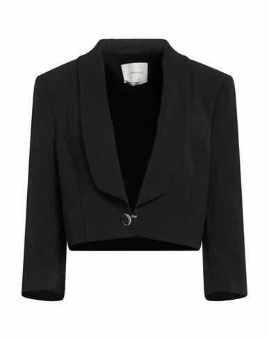 Anna Molinari Woman Blazer Black Polyester, Elastane Cover