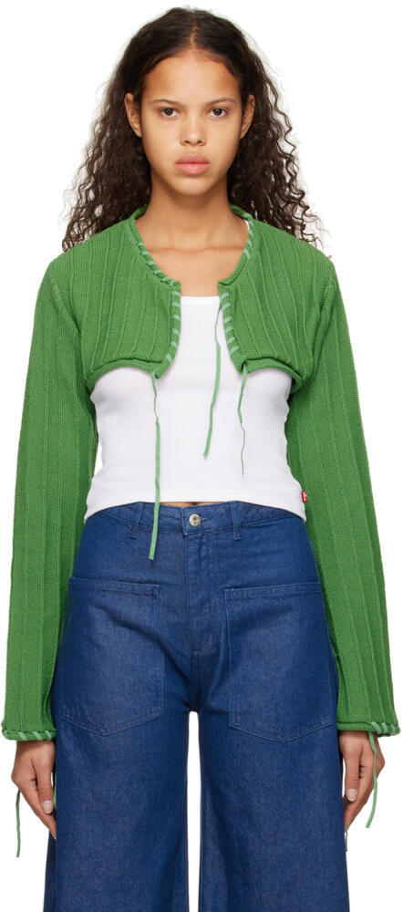 OPEN YY Green Drawstring Cardigan Cover