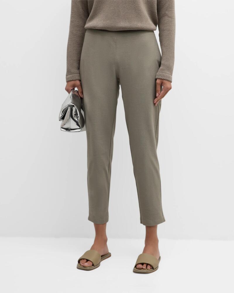 Eileen Fisher Cropped Stretch Crepe Skinny Pants Cover