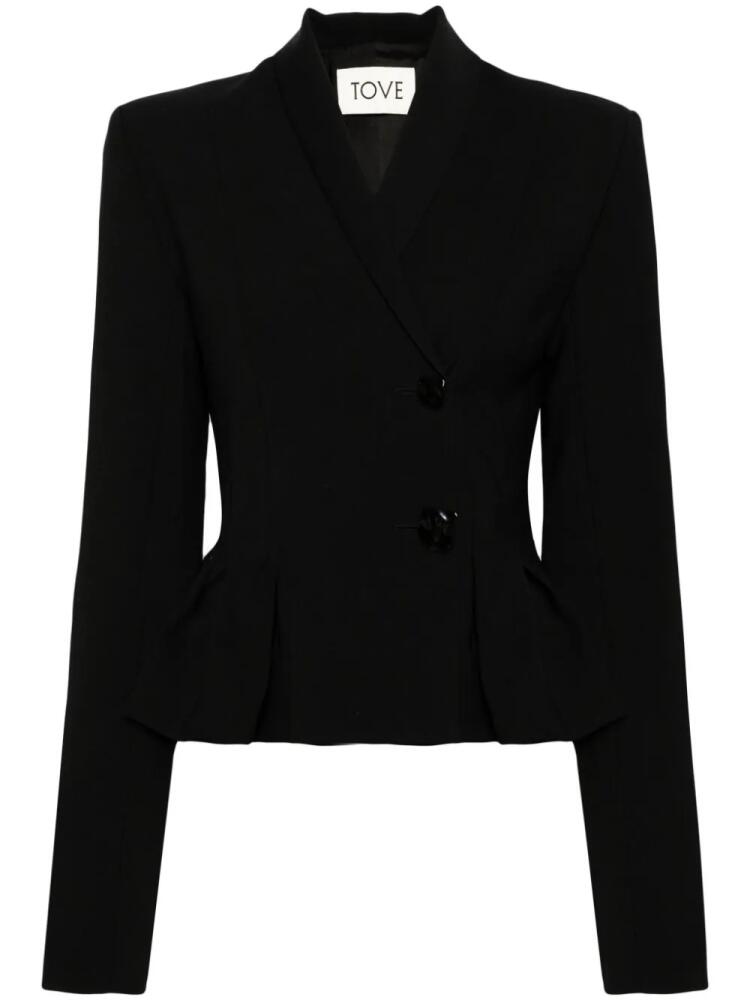 TOVE peplum-waist single-breasted blazer - Black Cover